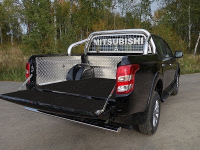 Защита кузова и заднего стекла 76,1 мм ТСС для Mitsubishi L200 2019-2021